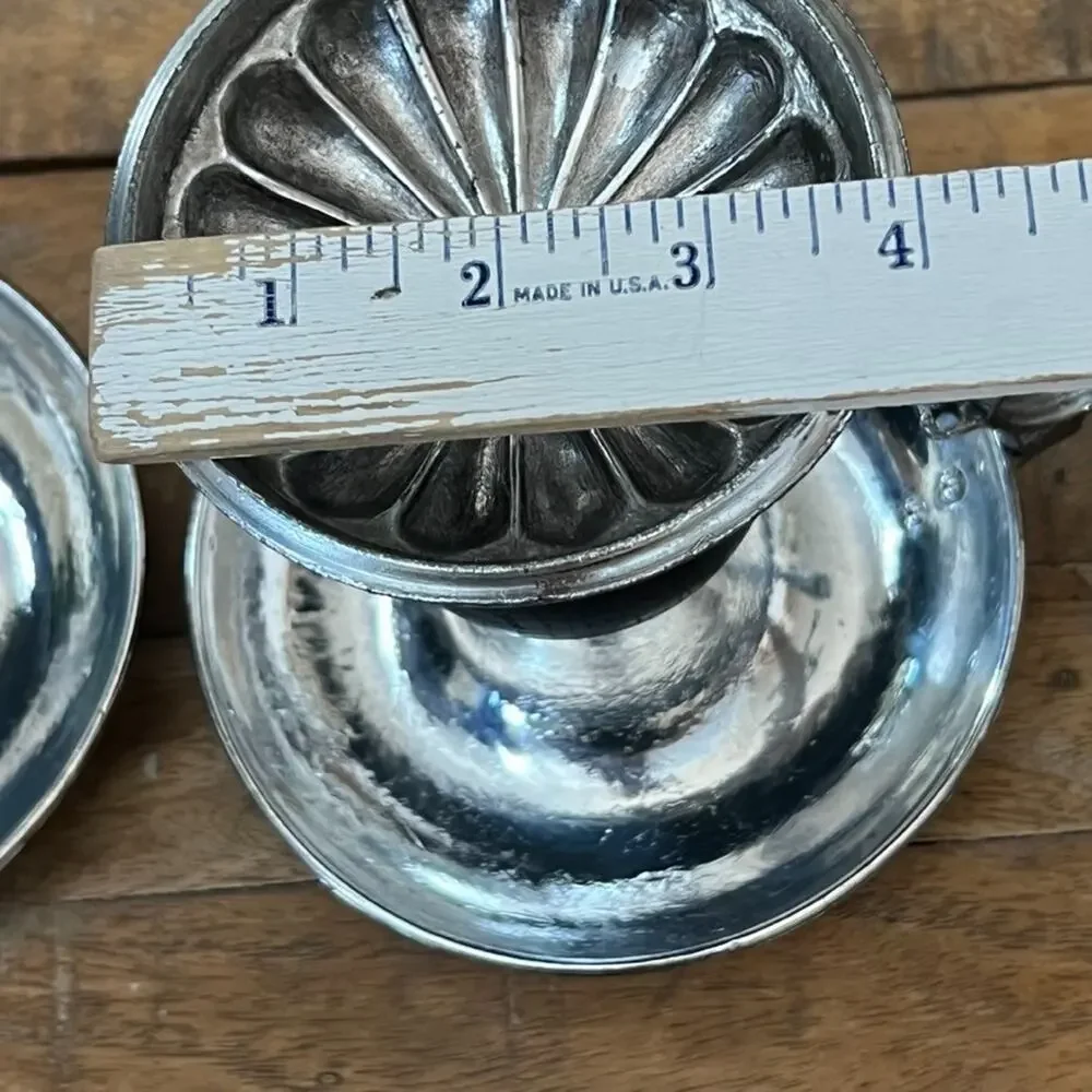 Vintage Dilly Metal & Wood Chamberstick Finger Loop Candle Holder